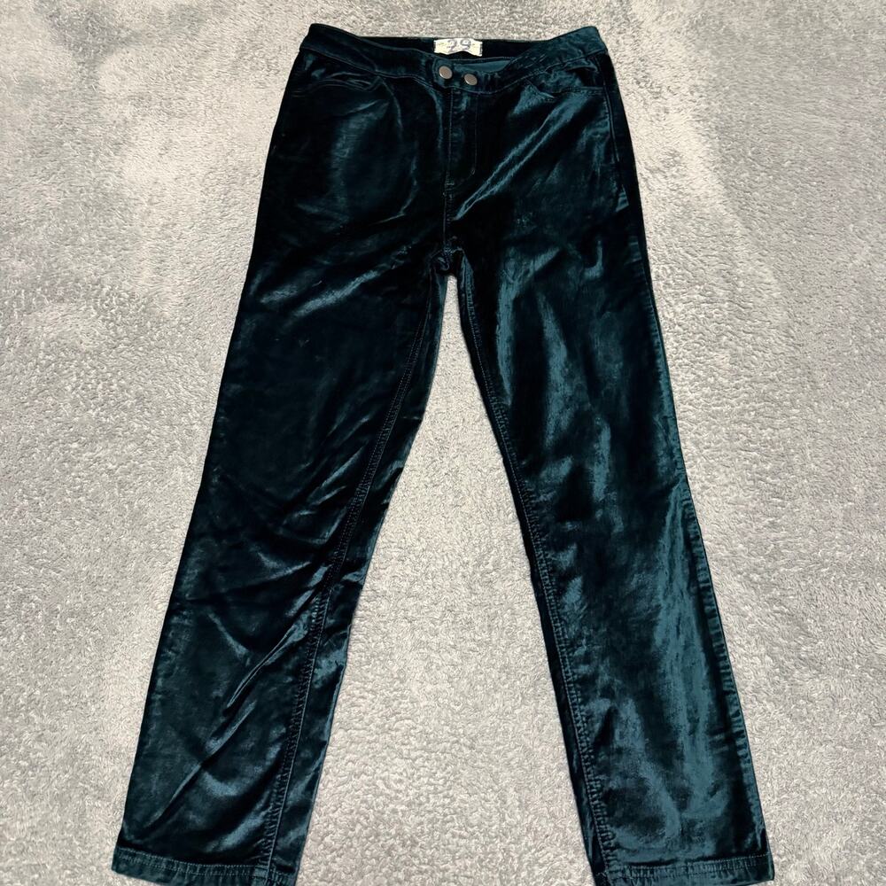 We the Free People Pants Womens 29 x25.5 Green Velour Velvet